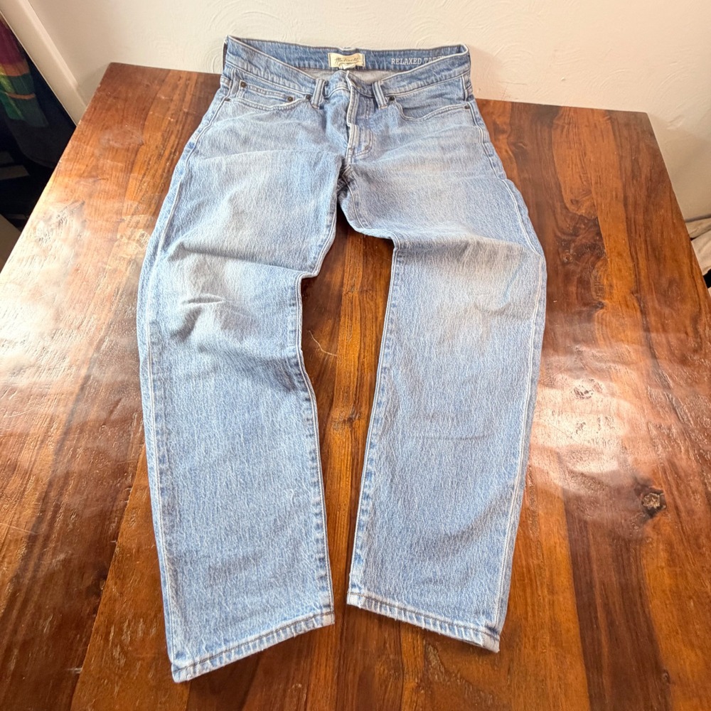 Madewell Mens Relaxed Taper Jeans Light Wash Blue W32 L30 Denim CKP469952522